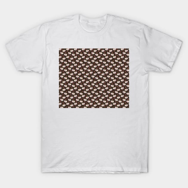 Stars and Cows Brown Pattern T-Shirt by saradaboru